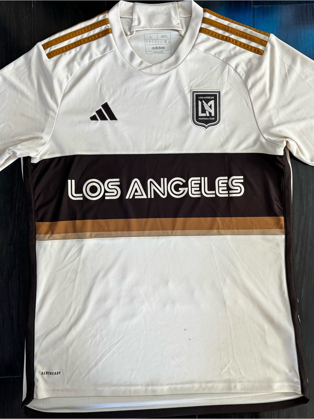 LAFC 2024 Adidas Match Archive Third Alternative Beige Cream Off White Size L